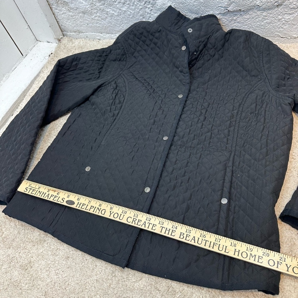 First Issue Liz Claiborne Quilted Black Jacket Women’s Size Large Snap Up - Picture 10 of 11